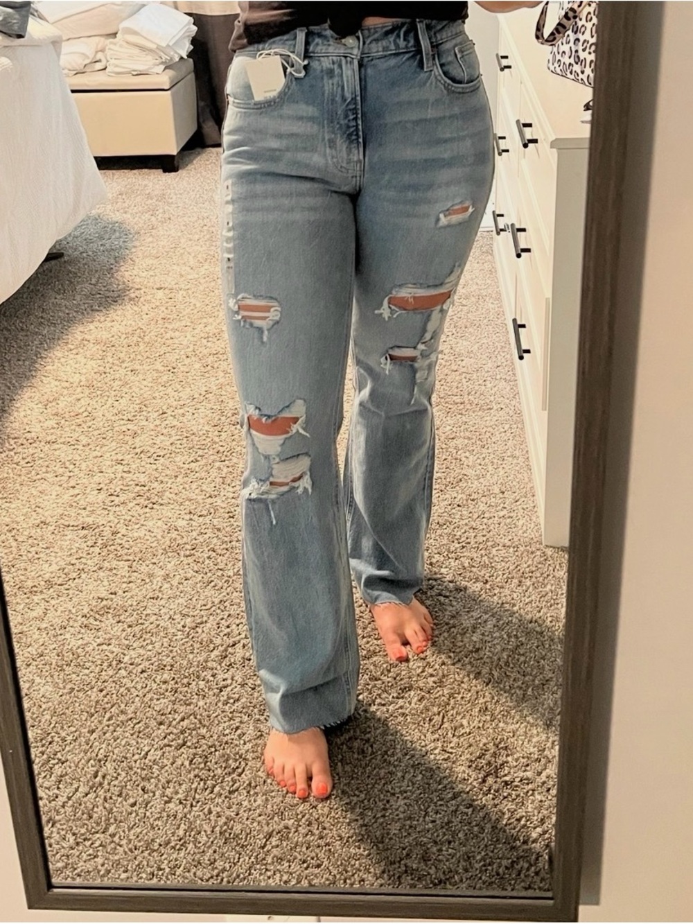 Lucky Brand Light Blue Distressed Flare Jeans